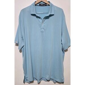 RLX Ralph Lauren Men Blue Green Stripe Performance Tech‎ Golf Polo Shirt XXL NEW